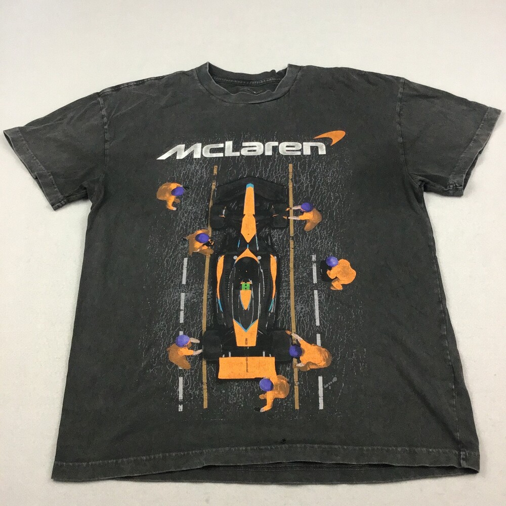 McLaren Shirt Men Extra Large Gray Abercrombie F1 Formula 1 Pit Crew Tee XL